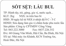 Mẫu tem phụ dán thực phẩm