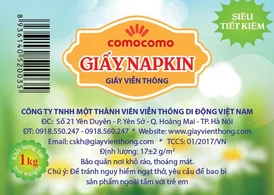 Mẫu Tem giấy Napkin