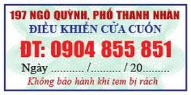 Mẫu tem cửa cuốn