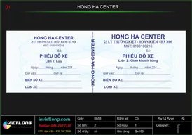 Mẫu vé đỗ xe Hồng Hà Center