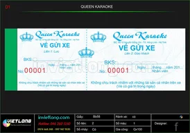 Mẫu vé xe Karaoke Queen