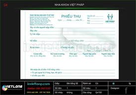 Mẫu phiếu thu chi Nha Khoa Việt Pháp