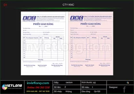 Mẫu phiếu giao hàng CTY KNC