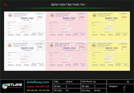 Mẫu phiếu thu chi Bệnh Viện Tâm Thần Trung Ương 1