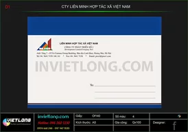 Mẫu phong bì liên minh hợp tác xã Việt Nam