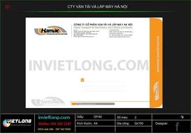 Mẫu phong bì công ty vận tải và lắp máy HN