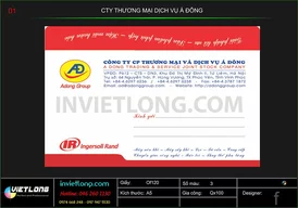 Mẫu phong bì công ty Á Đông