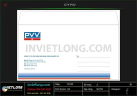 Mẫu phong bì công ty PVV