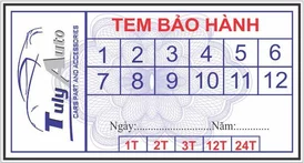 Mẫu tem vỡ bảo hành phụ tùng ô tô