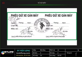 Mẫu phiếu gửi xe gắn máy