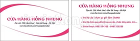 Mẫu Card Visit CH Hồng Nhung