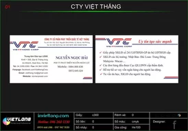 Mẫu danh thiếp công ty Việt Thắng