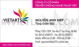 Mẫu card visit công ty Nghệ thuật Việt