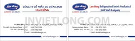 Mẫu Card Visit CTY Điện Lạnh Lam Hồng