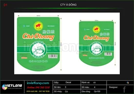 Mẫu tem nhãn decal chè CTY Á Đông
