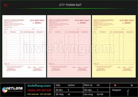 Mẫu giấy biên nhận công ty Thành Đạt