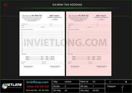 Mẫu giấy biên nhận áo cưới Đa Minh Tân