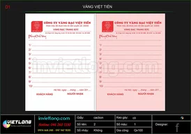 Mẫu giấy đảm bảo vàng  Việt Tiến