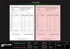 Mẫu hóa đơn bán hàng cửa hàng Anh 888