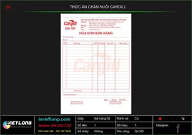 Mẫu hóa đơn bán hàng CTY Cagill