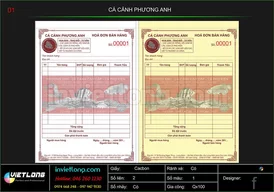 Mẫu hóa đơn bán hàng Cá cảnh Phương Anh