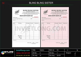 Mẫu hóa đơn bán lẻ Bling Bling Sister