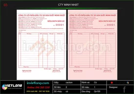 Mẫu hóa đơn bán lẻ CTY Minh Nhật