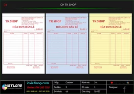 Mẫu hóa đơn bán lẻ TK SHOP