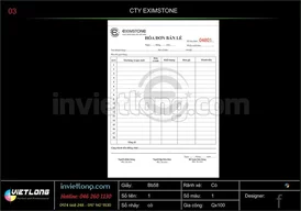 Mẫu hóa đơn bán lẻ Eximstone