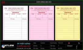 Hóa đơn Order nhà hàng bia núi