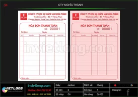 Mẫu hóa đơn thanh toán Khách sạn Nghĩa Thành