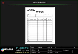 Mẫu Order cửa hàng Anh Hòa
