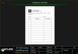 Mẫu Order cửa hàng AZ Coffee