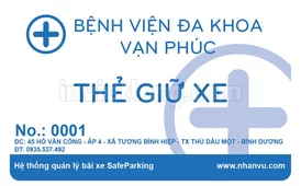 Mẫu thẻ nhựa gửi xe BV Vạn Phúc