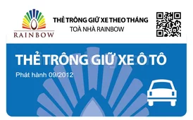 Mẫu thẻ từ trông giữ xe tòa nhà RAINBOW