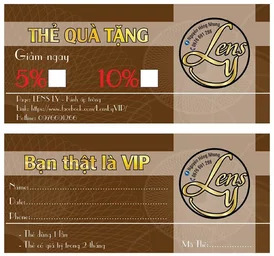 Mẫu thẻ giám giá Lens Ly