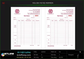 Hóa đơn thanh toán Hà Nội Amanda