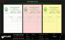 Mẫu Order Halos Restaurant
