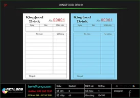 Mẫu Order quán Kingfood Drink