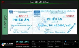 Mẫu phiếu ăn dầu khí Vũng Tàu