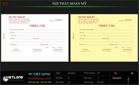 Mẫu phiếu chi nội thất Hoàn Mỹ