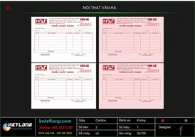 Mẫu phiếu nhập xuất kho CTY Vân Hà