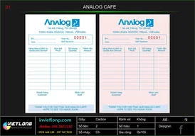 Mẫu phiếu Order Analog Cafe