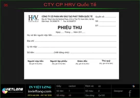 Mẫu phiếu thu công ty HR Quốc tế