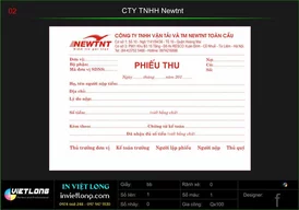 Mẫu phiếu thu Công ty NEWTNT