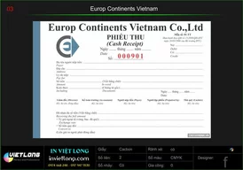 Mẫu phiếu thu Europ Continents VN