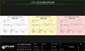 Mẫu phiếu thu CTY DP SUM