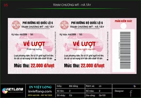 Mẫu vé trạm thu phí Chương Mỹ