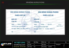 Mẫu vé xe sân bóng Hoàng Phong