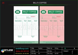 Mẫu Order Bill Cafe